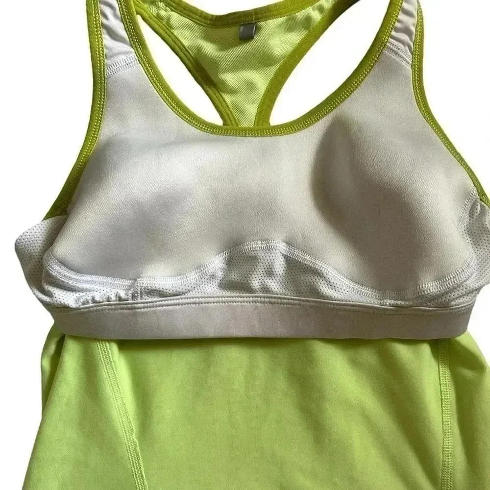 Nike Dri-FIT Tank Top Racerback Athletic Neon Green Running Workout Size XS